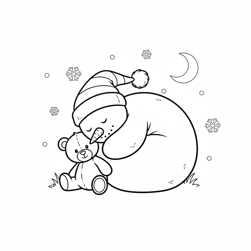 Tô màu người tuyết đơn giản