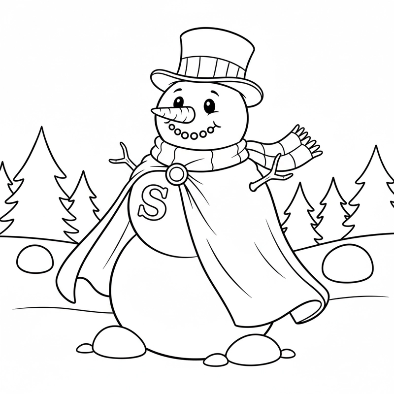 Tô màu người tuyết ngộ nghĩnh