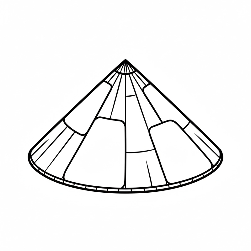 Tô màu nón lá Việt Nam đơn giản