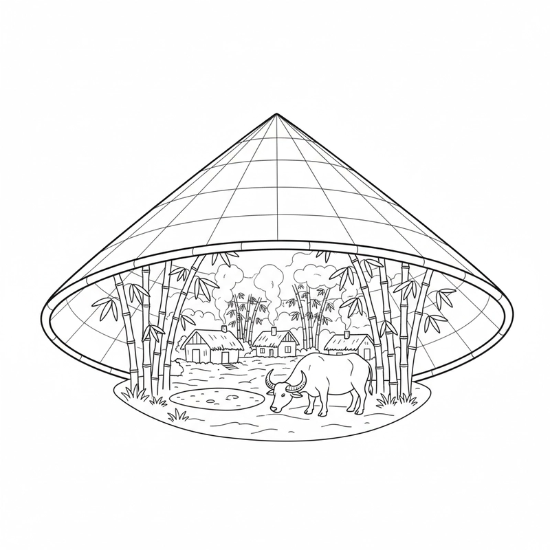 Tô màu nón lá truyền thống Việt Nam