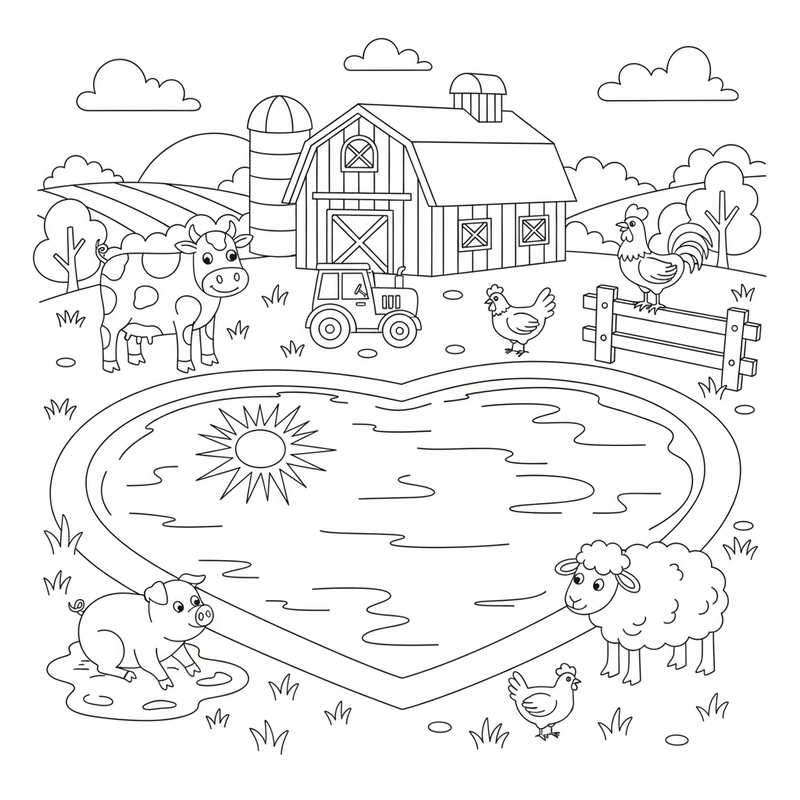 Tô màu nông trại cho bé trai gái