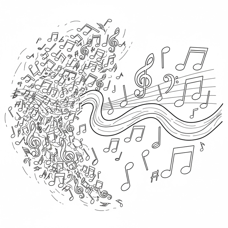 Tô màu nốt nhạc đơn giản cho trẻ