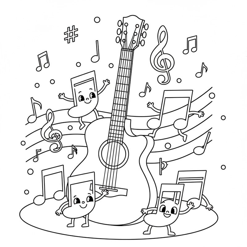 Tô màu nốt nhạc thú vị tại nhà
