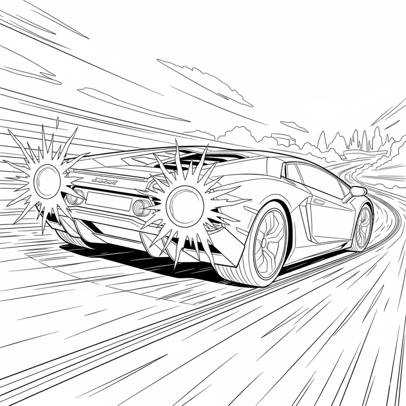 Tô màu ô tô Lamborghini thể thao