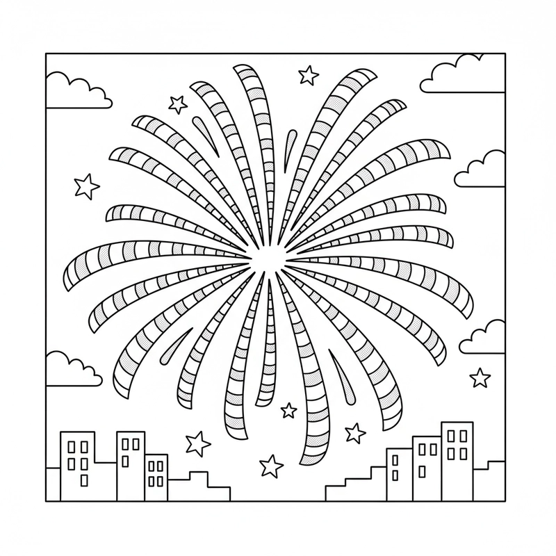 Tô màu pháo hoa cho bé thỏa sức sáng tạo