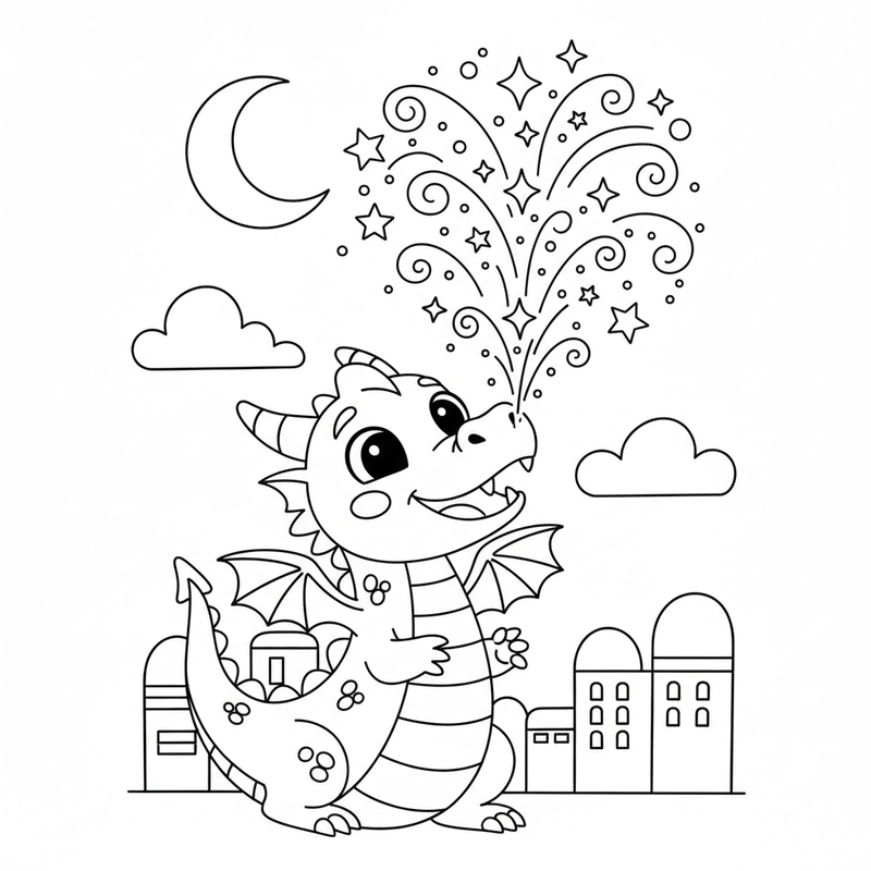 Tô màu pháo hoa giúp bé sáng tạo