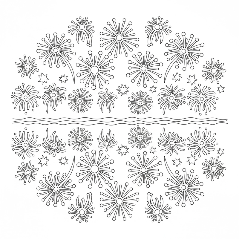 Tô màu pháo hoa ngày Tết vui nhộn