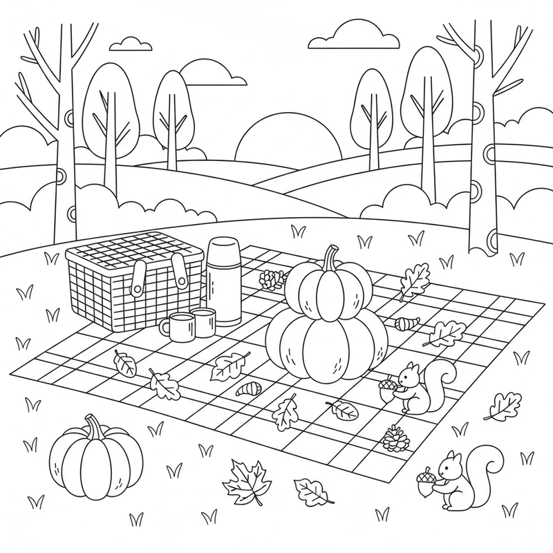 Tô màu phong cảnh mùa thu gần gũi