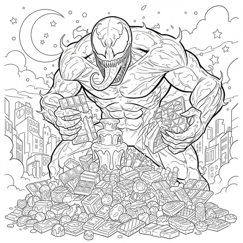 Tô màu quái vật Venom cho bé khám phá sắc màu