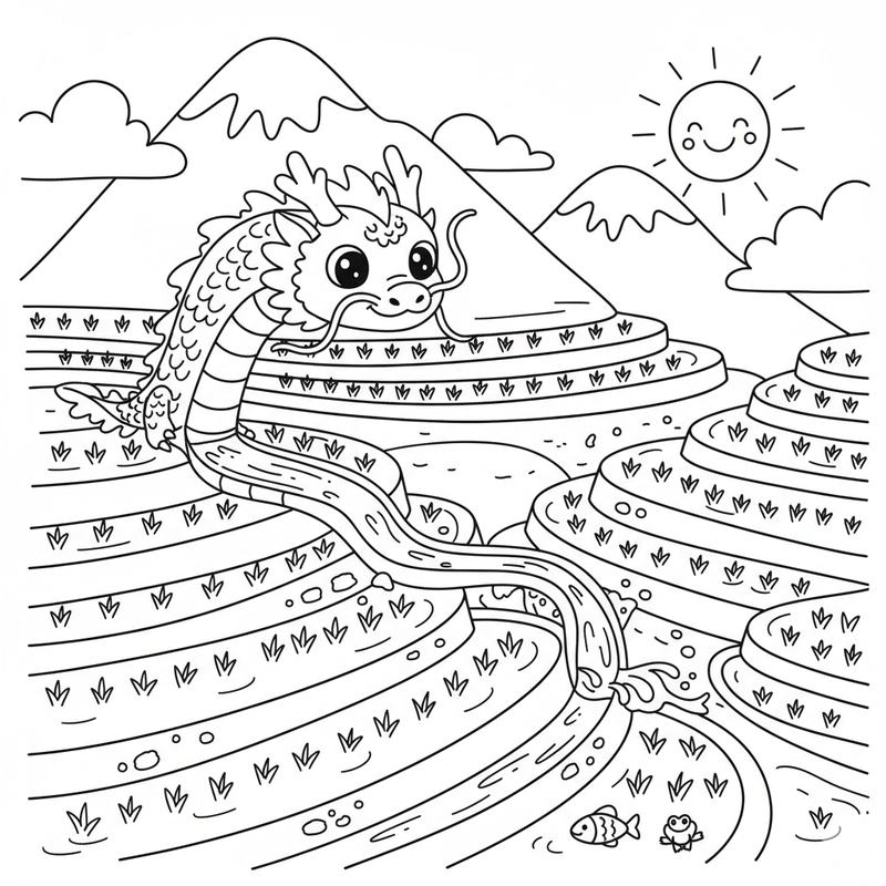 Tô màu ruộng bậc thang Việt Nam