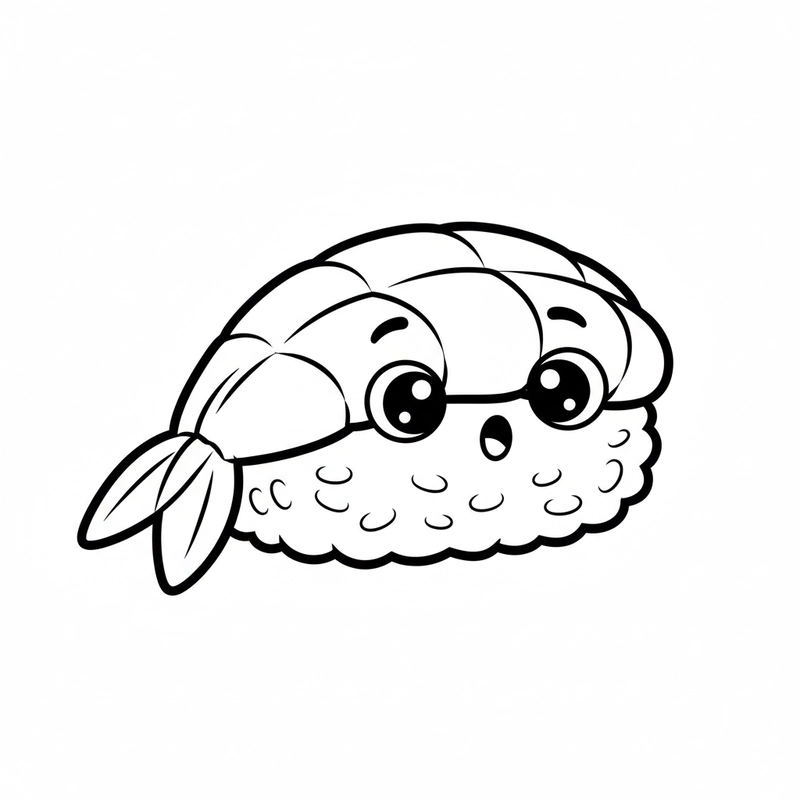 Tô màu sushi cute vui nhộn