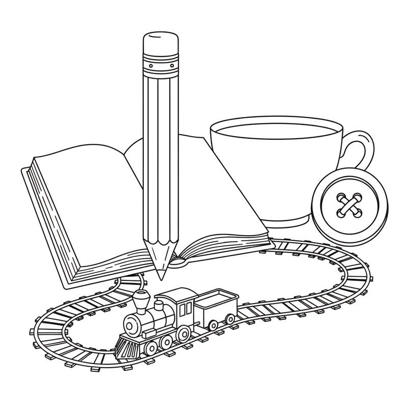 Tô màu tàu hỏa chạy trên ray