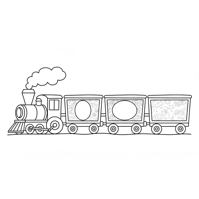 Tô màu tàu hỏa cho bé