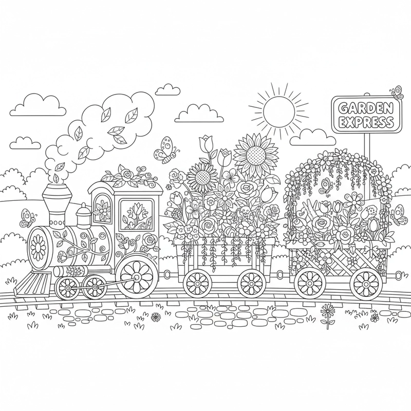 Tô màu tàu hỏa ngộ nghĩnh