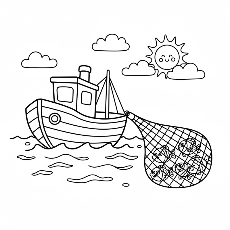 Tô màu tàu thủy đơn giản