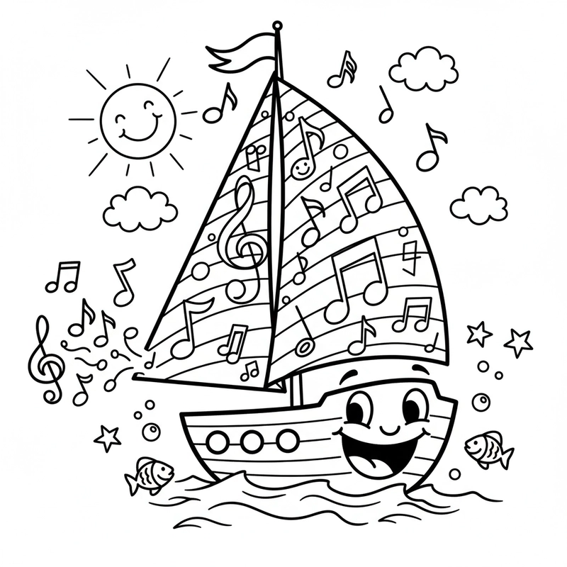 Tô màu thuyền buồm mang phong cách sáng tạo
