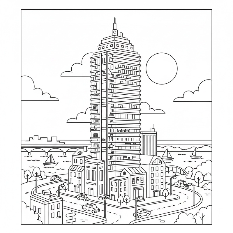 Tô màu tòa nhà cao tầng
