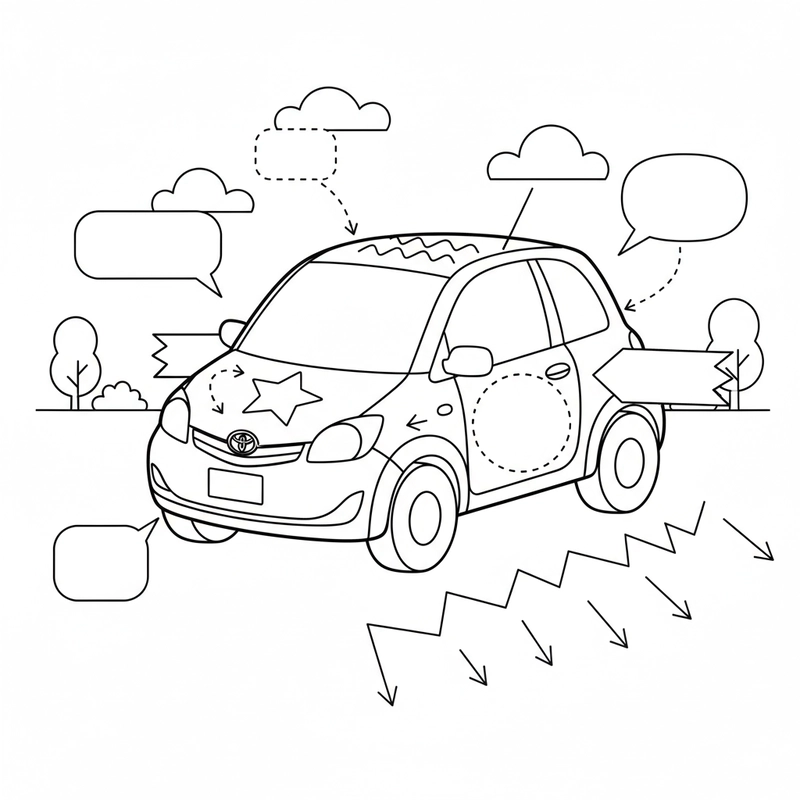 Tô màu xe Toyota giúp bé thư giãn
