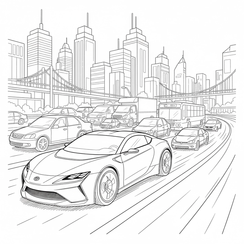 Tô màu xe Toyota kiểu dáng hiện đại