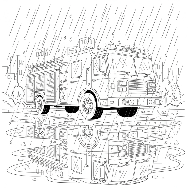 Tô màu xe cứu hỏa cho bé tập vẽ