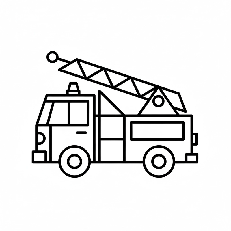 Tô màu xe cứu hỏa khéo léo