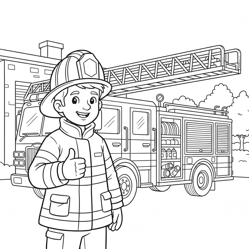 Tô màu xe cứu hỏa rèn luyện tư duy