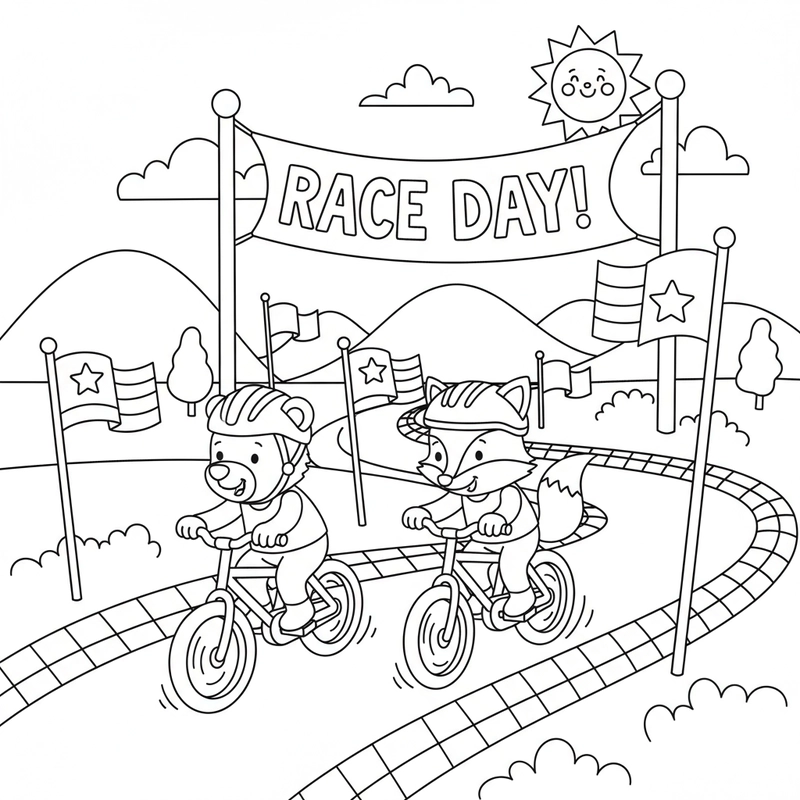 Tô màu xe đạp cho bé gái