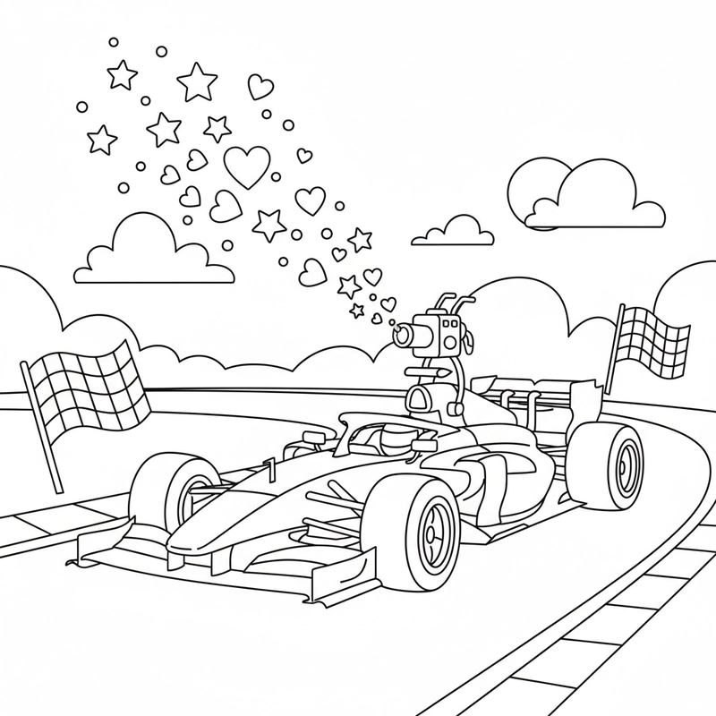 Tô màu xe đua đẹp cho bé trai