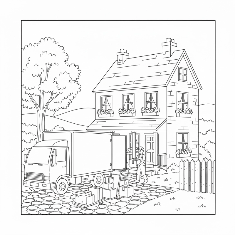 Tô màu xe tải đáng yêu cho bé