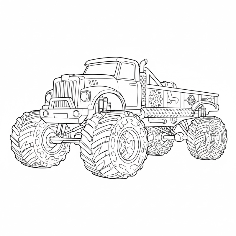 Tô màu xe tải vui nhộn mầm non