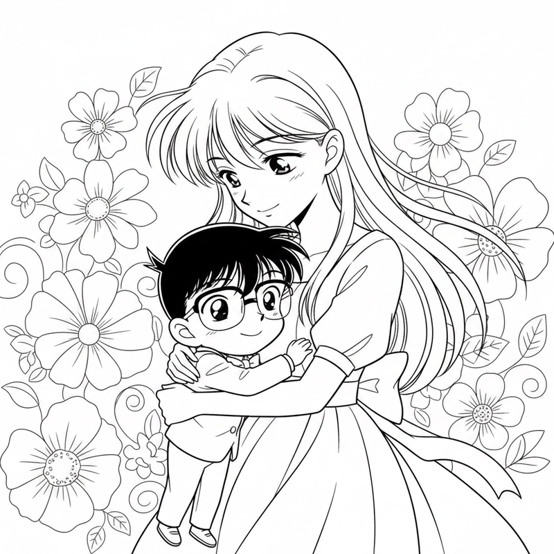 Trang tô màu Ran Mori cho học sinh