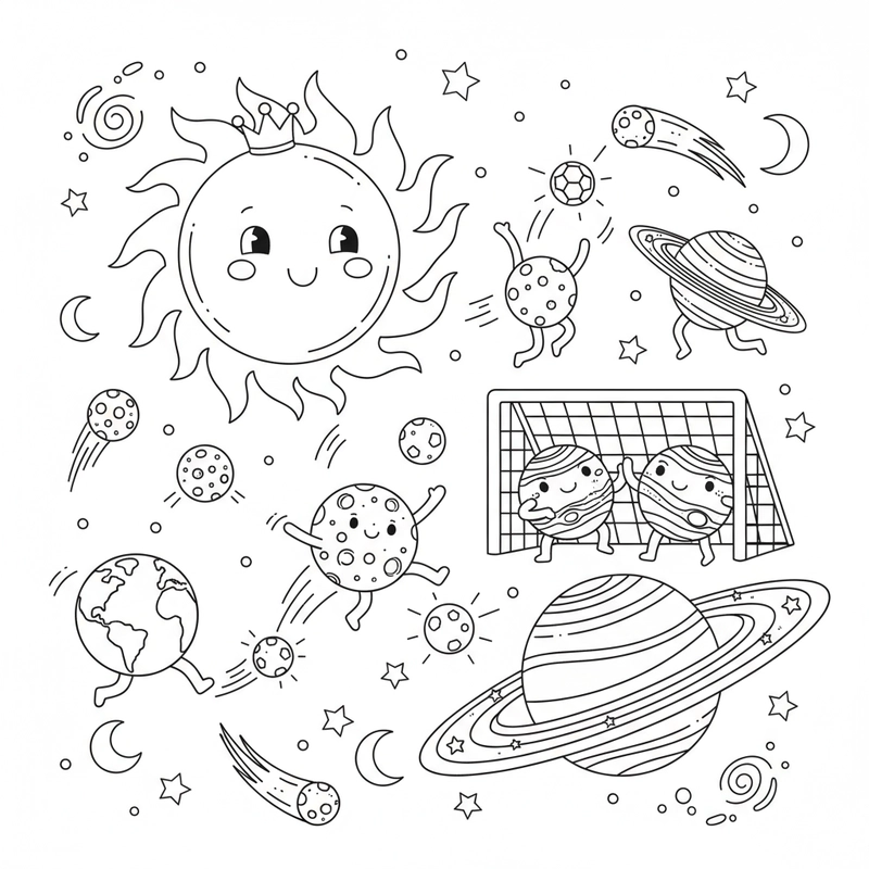 Trang tô màu các hành tinh trong Hệ Mặt Trời