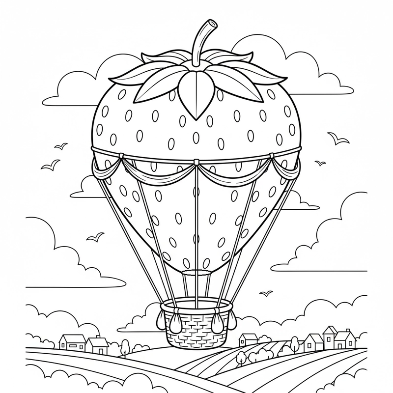 Trang tô màu dâu tây đơn giản giúp bé học màu