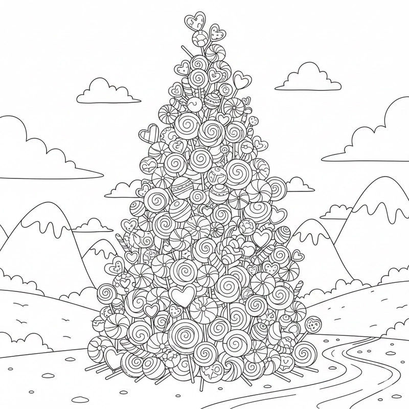 Trang tô màu kẹo mút ngọt ngào