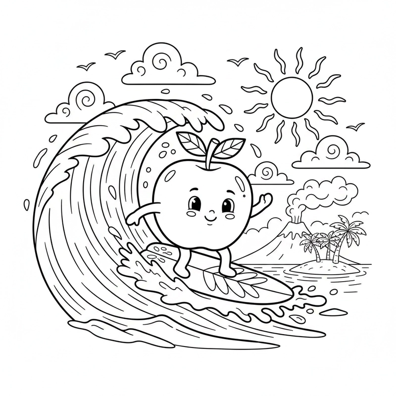 Trang tô màu quả táo dễ hiểu