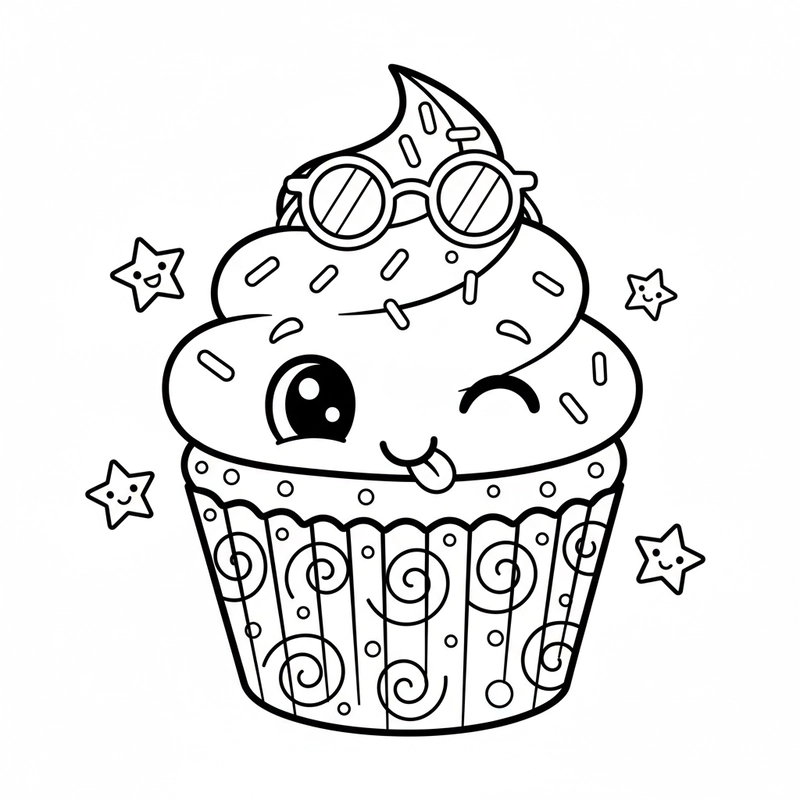 Tranh Cupcake đơn giản cho bé