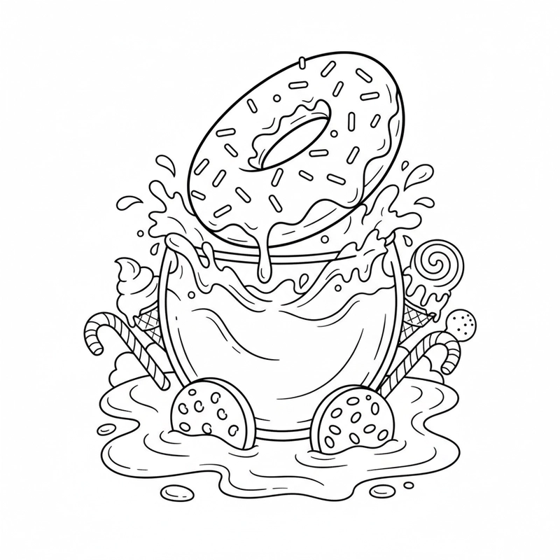 Tranh Donut tô màu đẹp cho bé