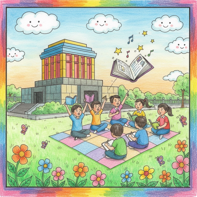 Tranh Lăng Bác đơn giản phù hợp tập vẽ