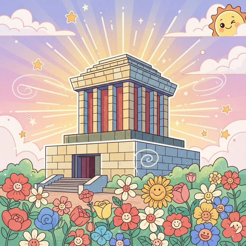 Tranh Lăng Bác với màu sắc hài hòa