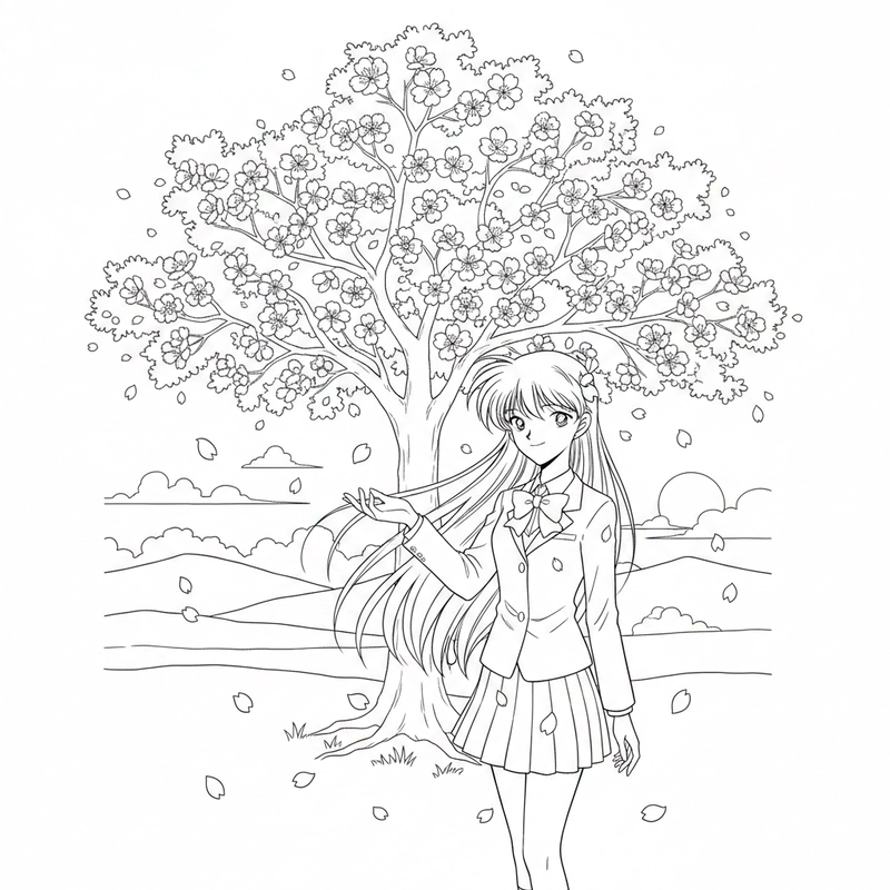 Tranh Ran Mori bản tô trắng đen