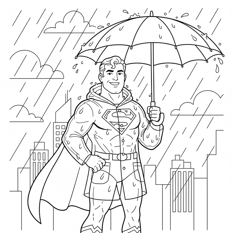 Tranh Superman cho bé tập tô sáng tạo