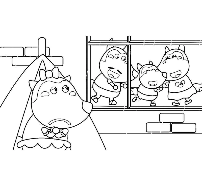 Tranh Wolfoo cho bé tô theo mẫu đẹp