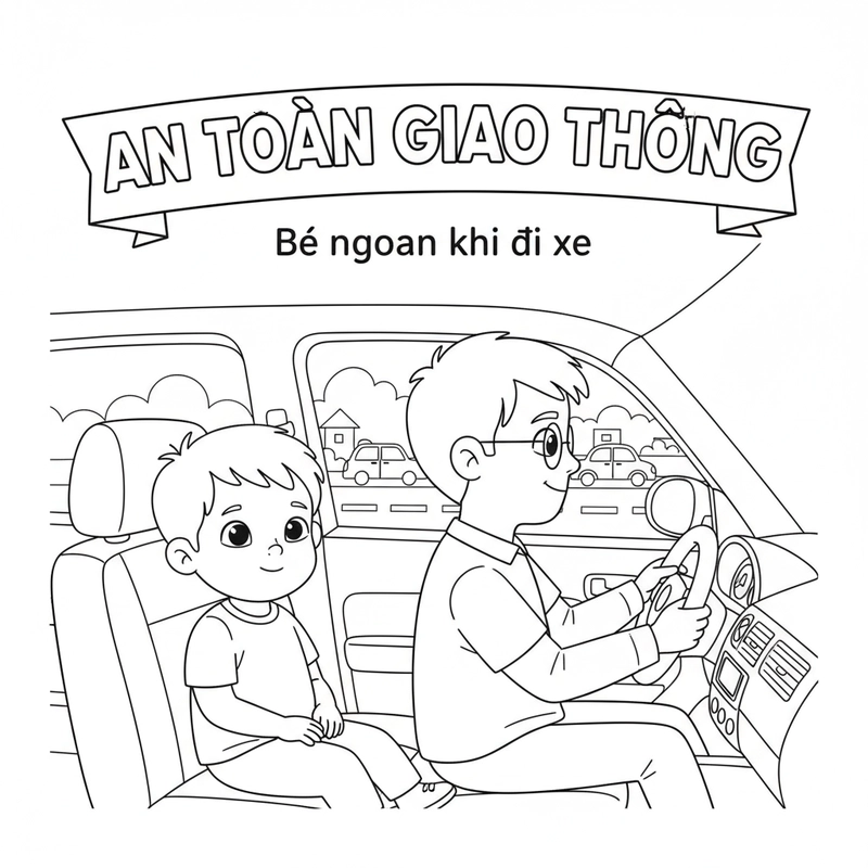 Tranh an toàn giao thông cho bé mầm non