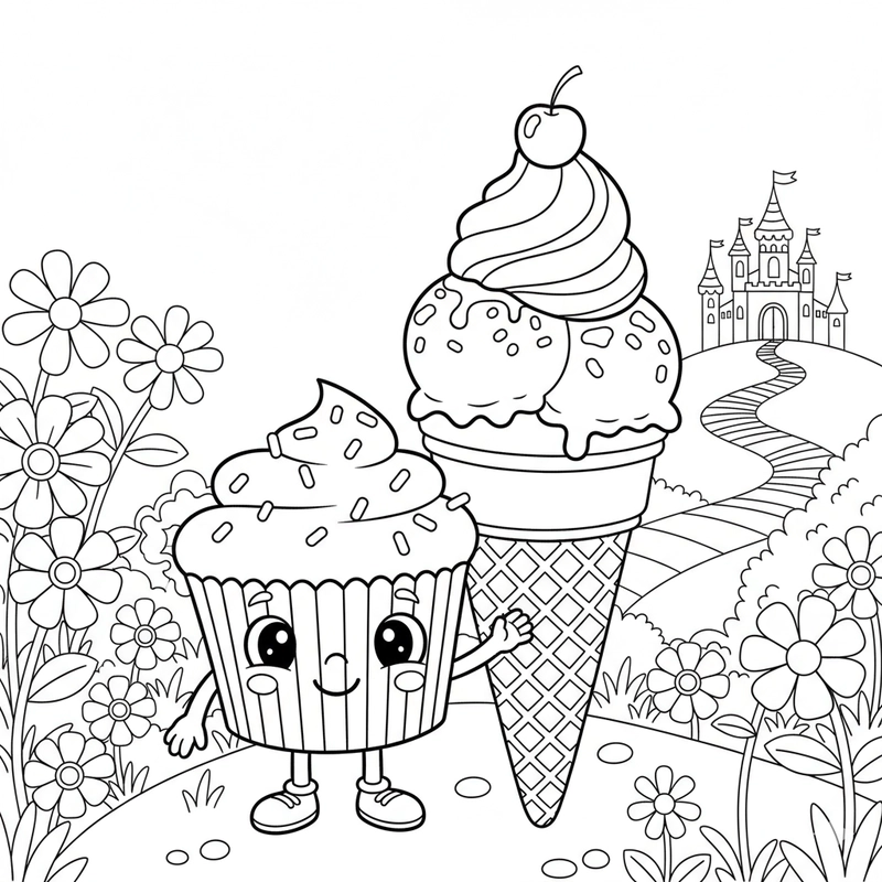 Tranh bánh Cupcake cho bé tô