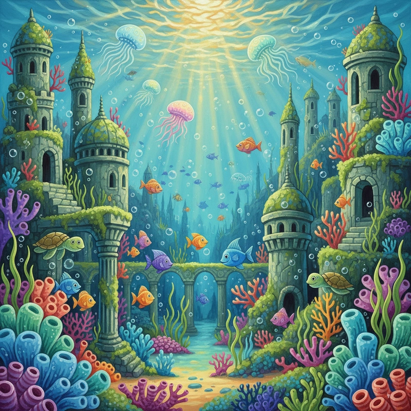 Tranh đáy biển dành cho bài học mỹ thuật