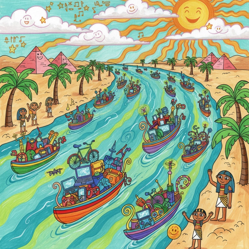 Tranh đề tài Ai Cập cổ đại trong mắt em