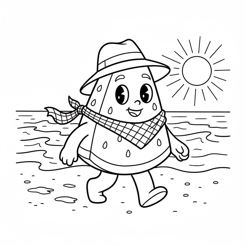 Tranh dưa hấu tô màu sáng tạo