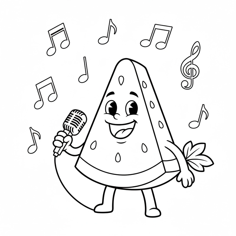 Tranh dưa hấu tô màu vui nhộn