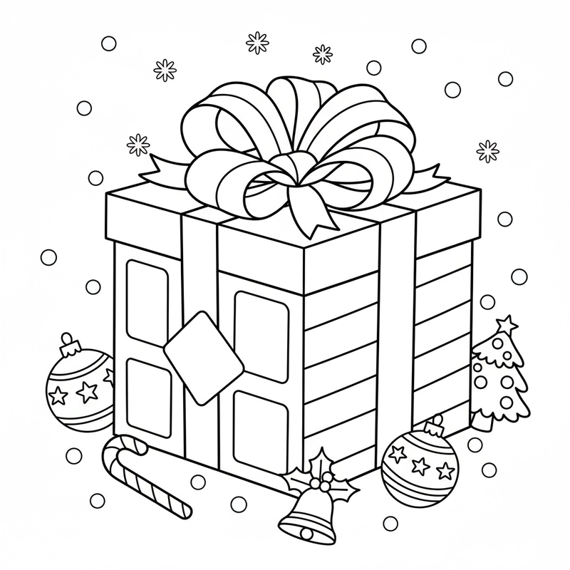 Tranh hộp quà Noel dành cho bé mầm non