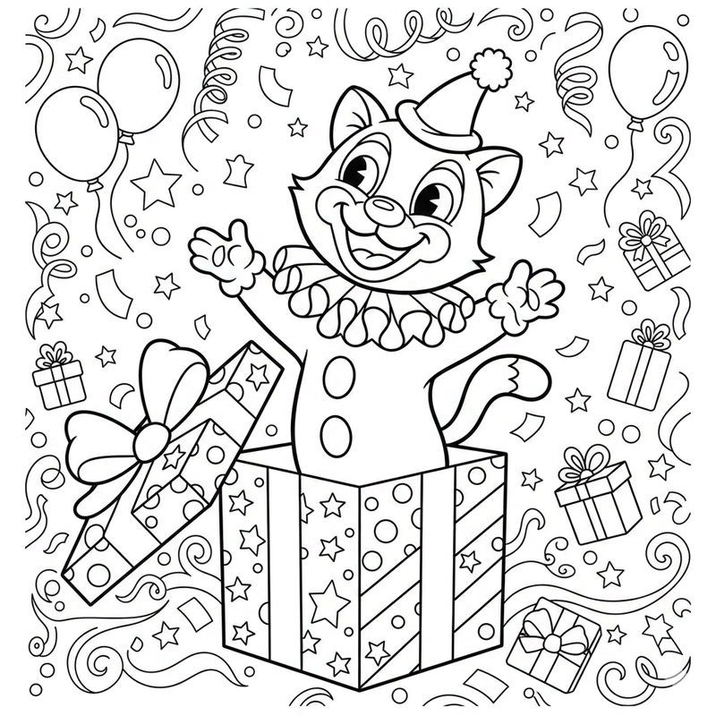 Tranh hộp quà dễ tô cho bé tập màu